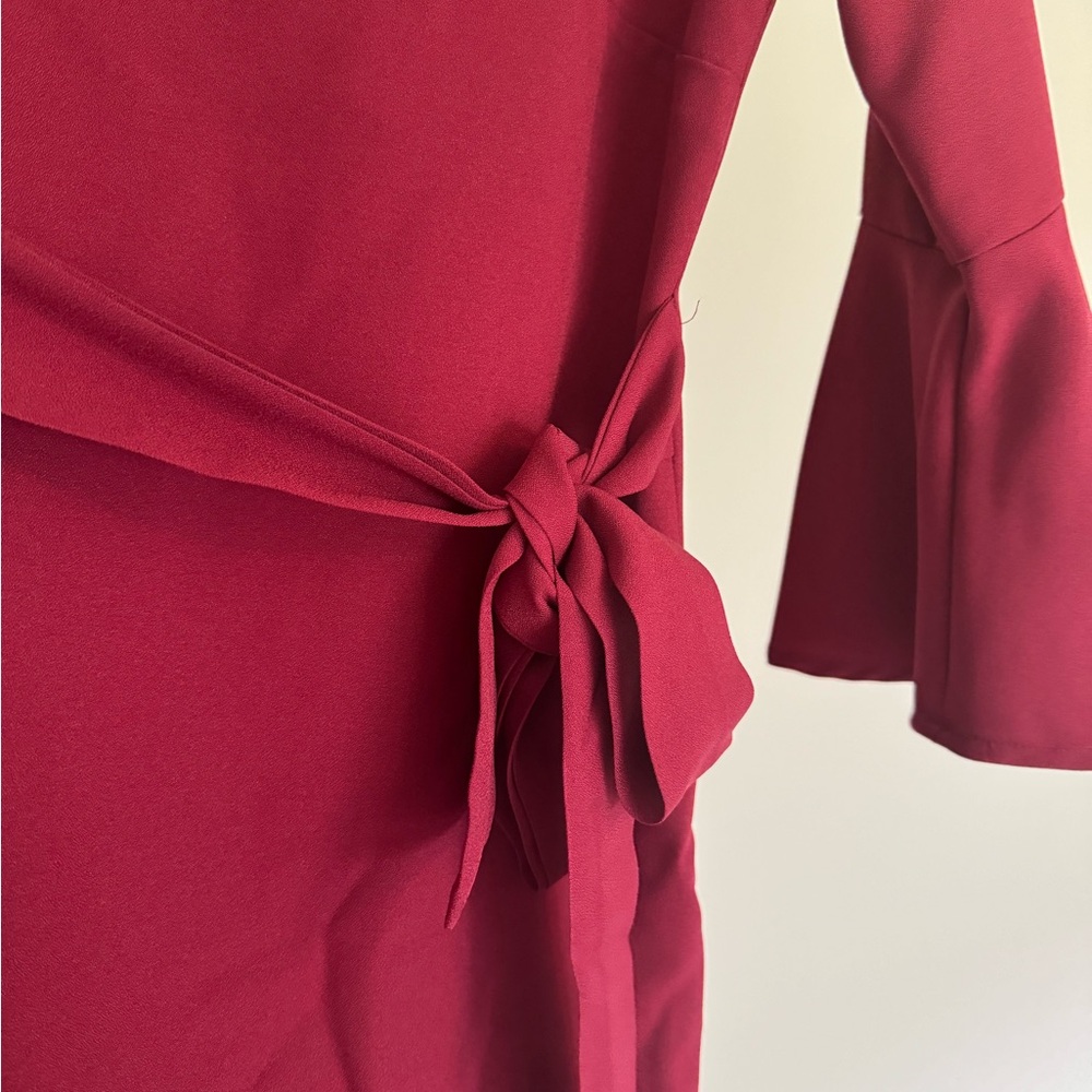 Maroon 3/4 Sleeve Dress - Picture 2 of 7